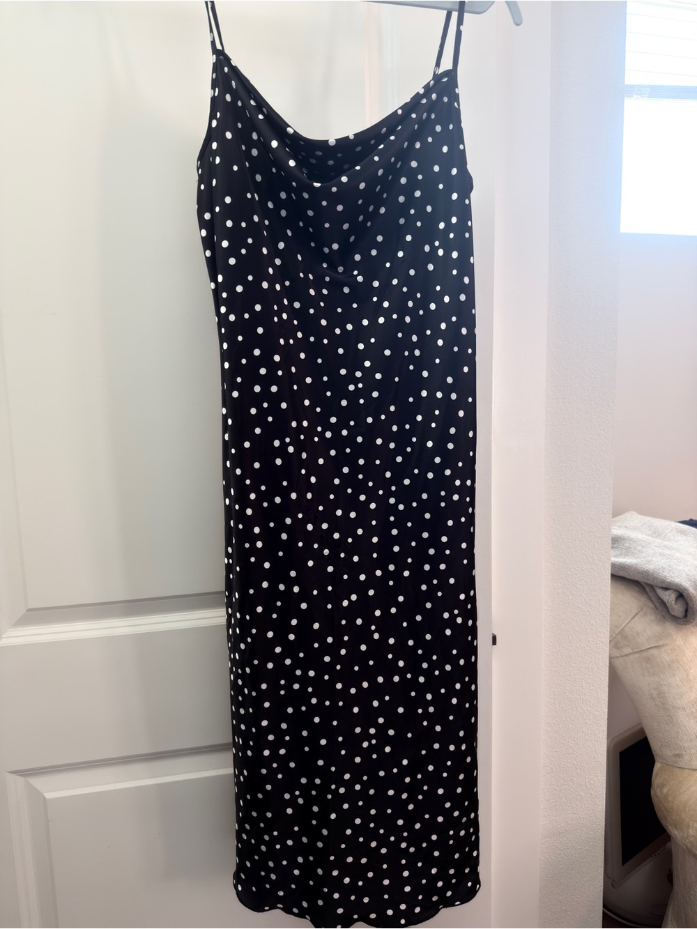 bebe Black Polka Dot Slip Dress